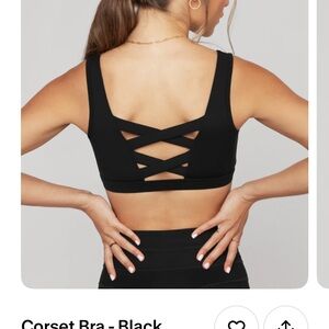 Black Strappy Back Sports Bra by POPFLEX NWT XL